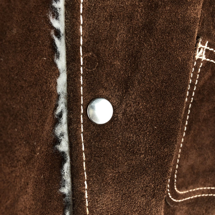 1970'S Sears THE LEARHER SHOP suede leather vest, men's size L, vintage genuine leather brown type Vintage Second Hand