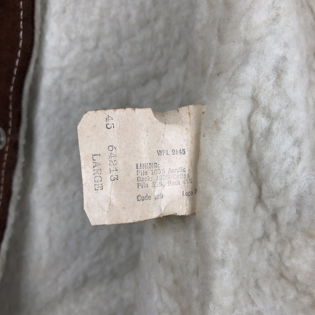 1970'S Sears THE LEARHER SHOP suede leather vest, men's size L, vintage genuine leather brown type Vintage Second Hand