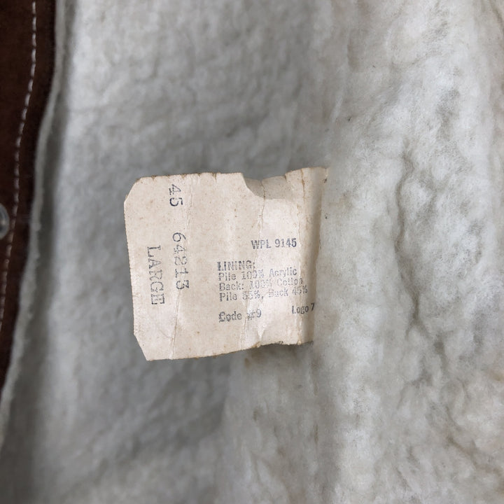 1970'S Sears THE LEARHER SHOP suede leather vest, men's size L, vintage genuine leather brown type Vintage Second Hand