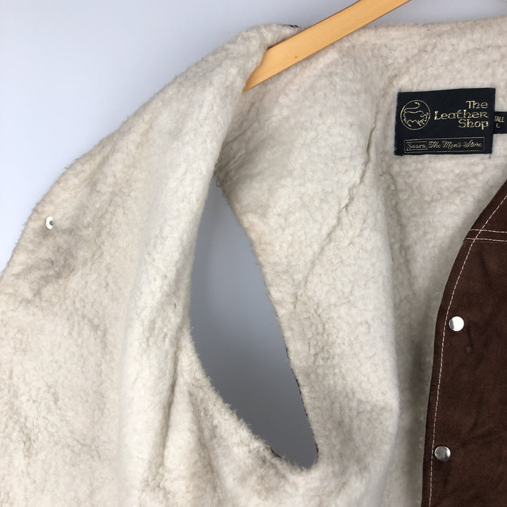 1970'S Sears THE LEARHER SHOP suede leather vest, men's size L, vintage genuine leather brown type Vintage Second Hand