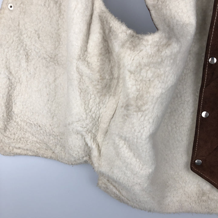 1970'S Sears THE LEARHER SHOP suede leather vest, men's size L, vintage genuine leather brown type Vintage Second Hand