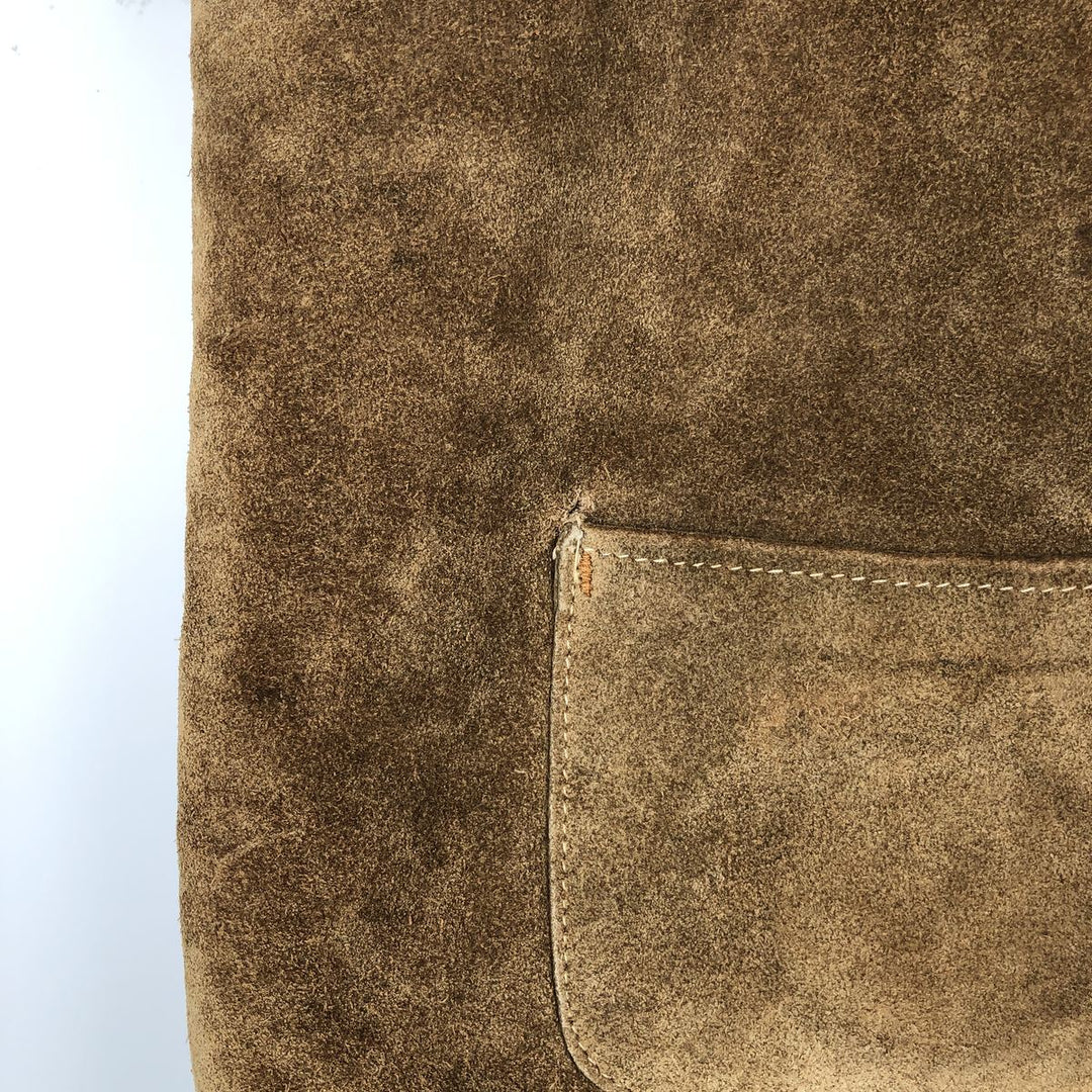 Vintage 1970'S Sears THE LEARHER SHOP suede leather vest, size M, men's genuine leather beige type brown Vintage Second Hand