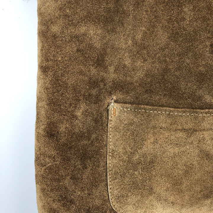 Vintage 1970'S Sears THE LEARHER SHOP suede leather vest, size M, men's genuine leather beige type brown Vintage Second Hand