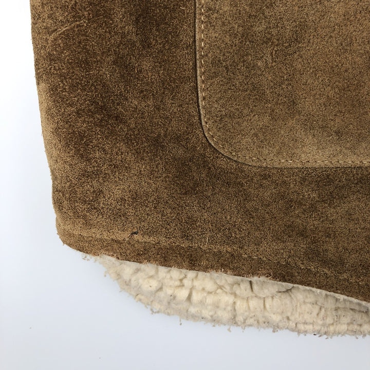 Vintage 1970'S Sears THE LEARHER SHOP suede leather vest, size M, men's genuine leather beige type brown Vintage Second Hand