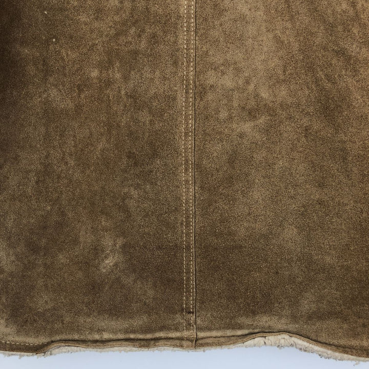 Vintage 1970'S Sears THE LEARHER SHOP suede leather vest, size M, men's genuine leather beige type brown Vintage Second Hand