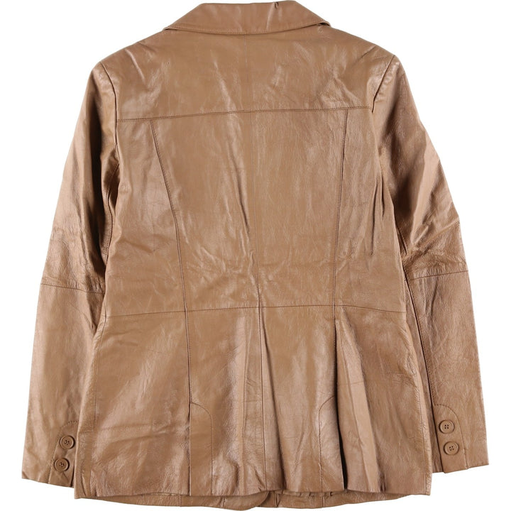 NEWPOST NEWS Leather jacket, women's size M genuine leather beige type brown Vintage Second Hand