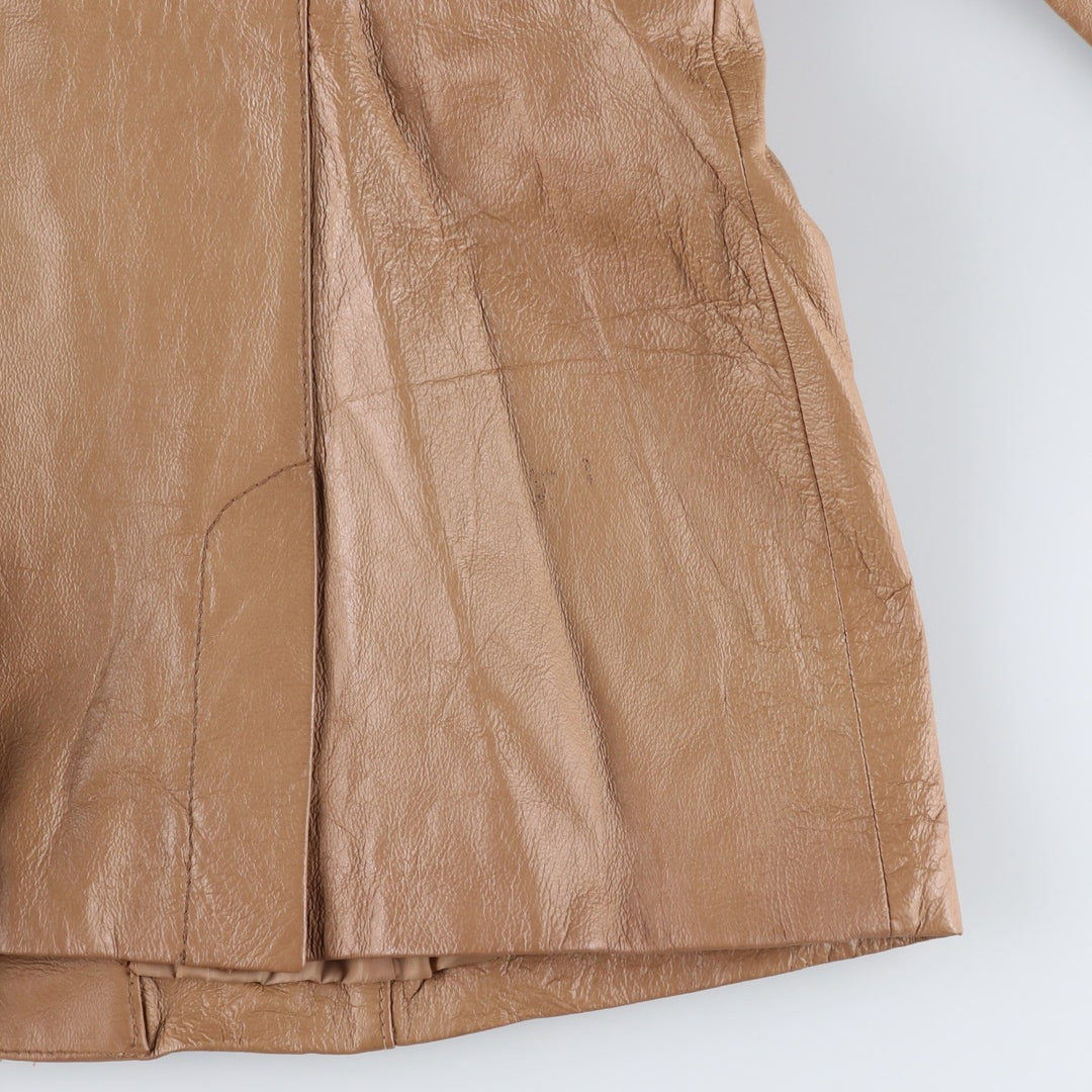 NEWPOST NEWS Leather jacket, women's size M genuine leather beige type brown Vintage Second Hand