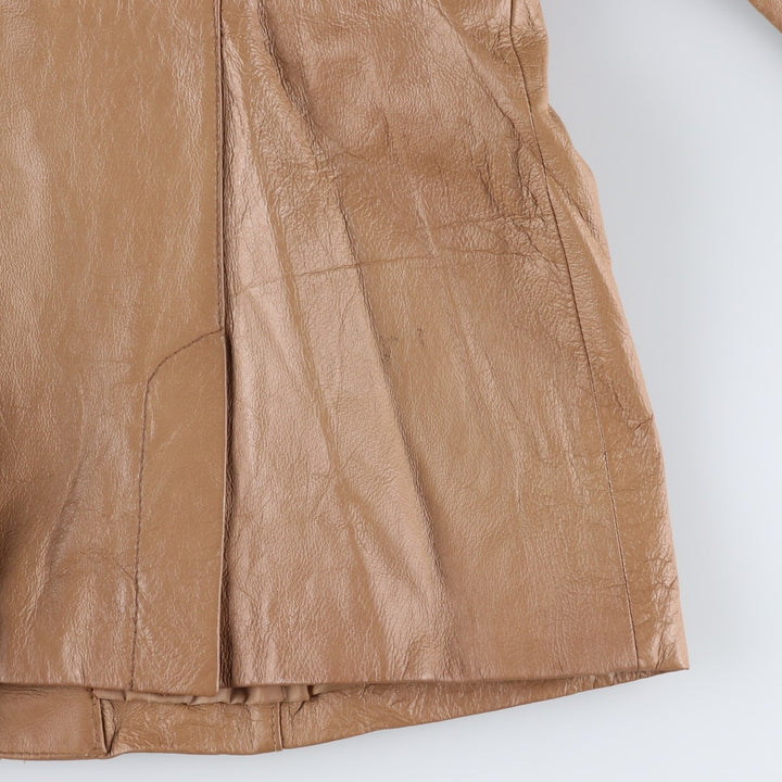 NEWPOST NEWS Leather jacket, women's size M genuine leather beige type brown Vintage Second Hand