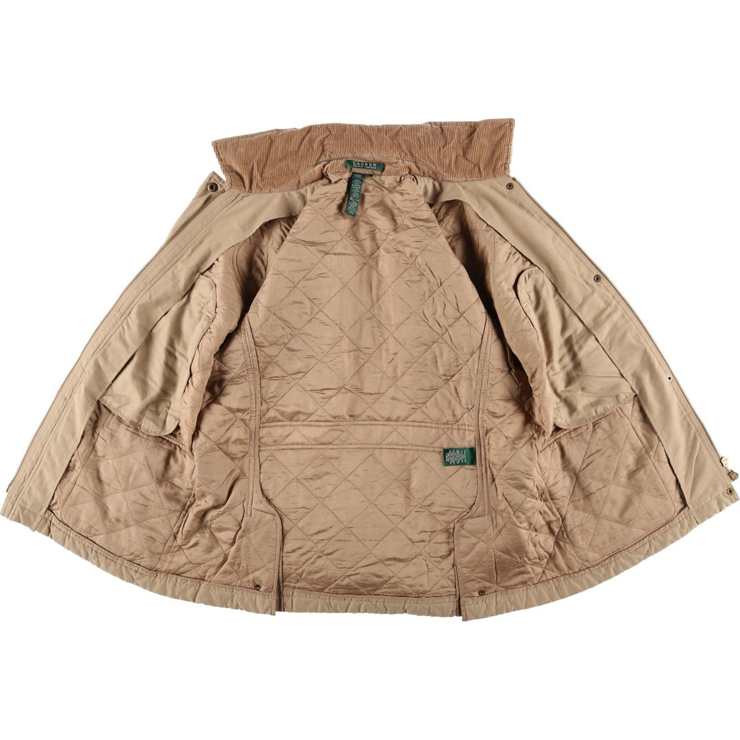 Ralph Lauren LAUREN Women's Quilted Puffer Jacket (Size L) polyester Beige type Vintage Second Hand