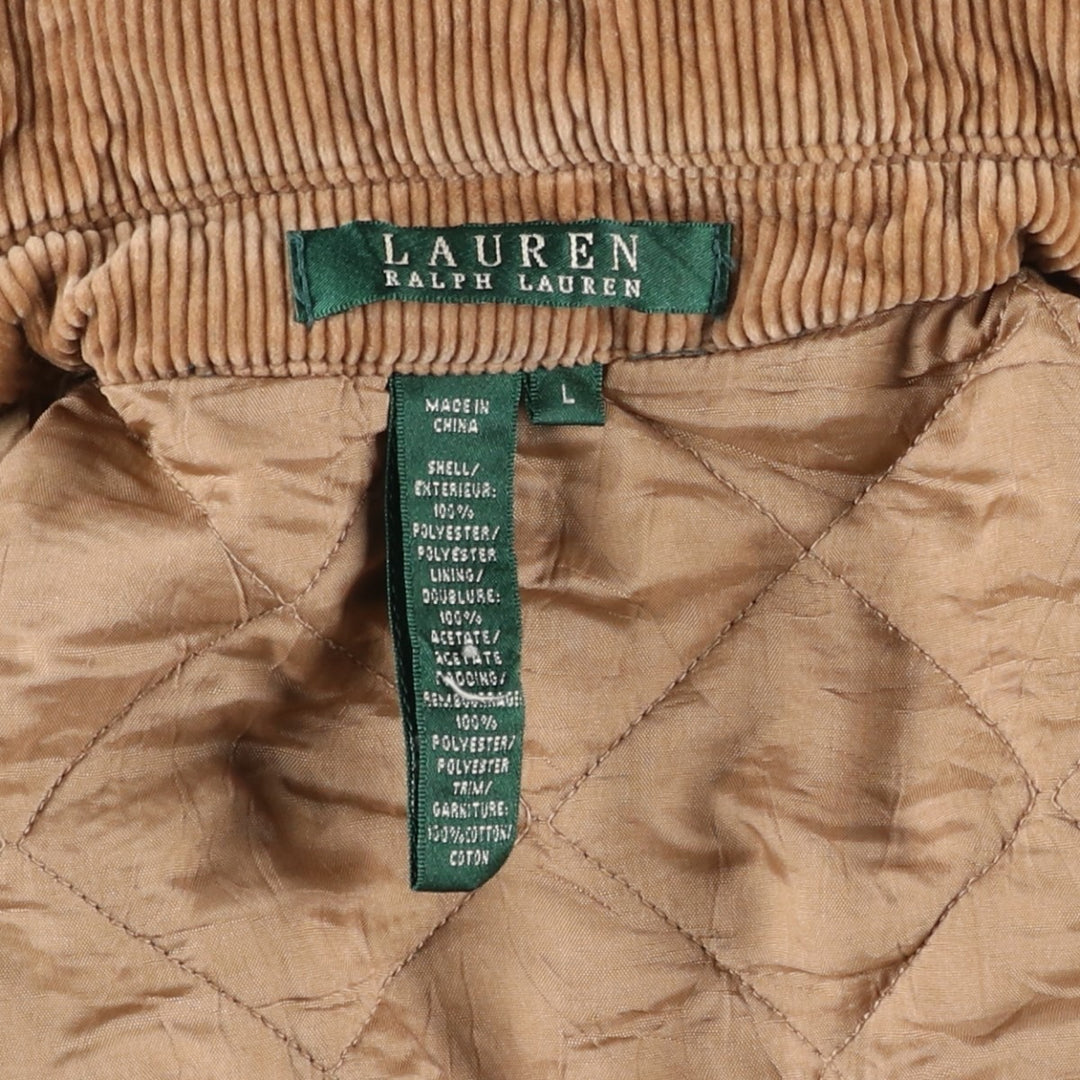Ralph Lauren LAUREN Women's Quilted Puffer Jacket (Size L) polyester Beige type Vintage Second Hand