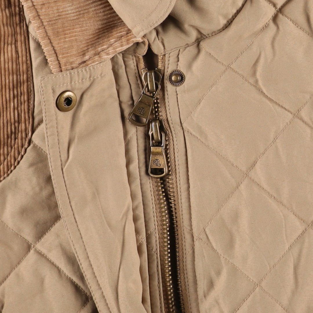 Ralph Lauren LAUREN Women's Quilted Puffer Jacket (Size L) polyester Beige type Vintage Second Hand