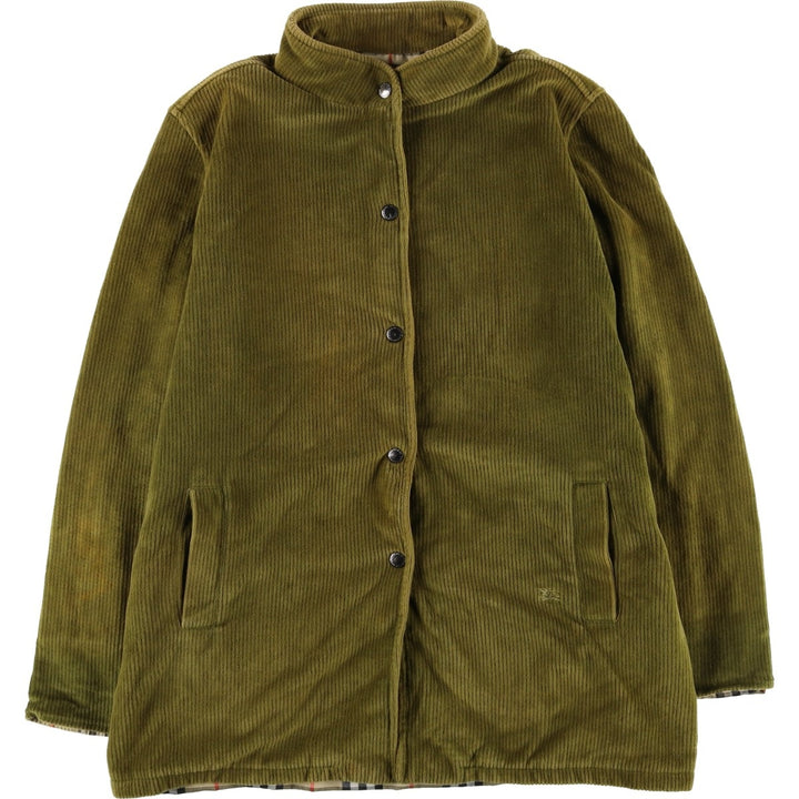 Burberry's BURBERRY LONDON padded corduroy jacket, women's size L cotton Khaki type Vintage Second Hand