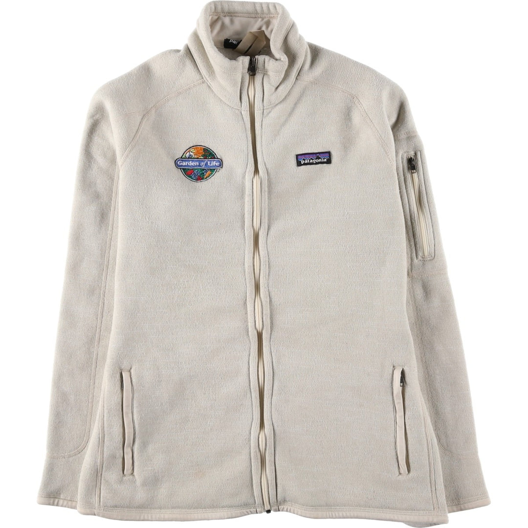 Patagonia Better Sweater Jacket 25542SP16 Fleece Jacket, Women's Size L polyester ivory Vintage Second Hand