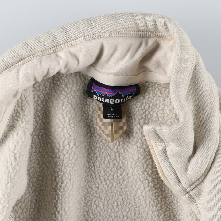 Patagonia Better Sweater Jacket 25542SP16 Fleece Jacket, Women's Size L polyester ivory Vintage Second Hand