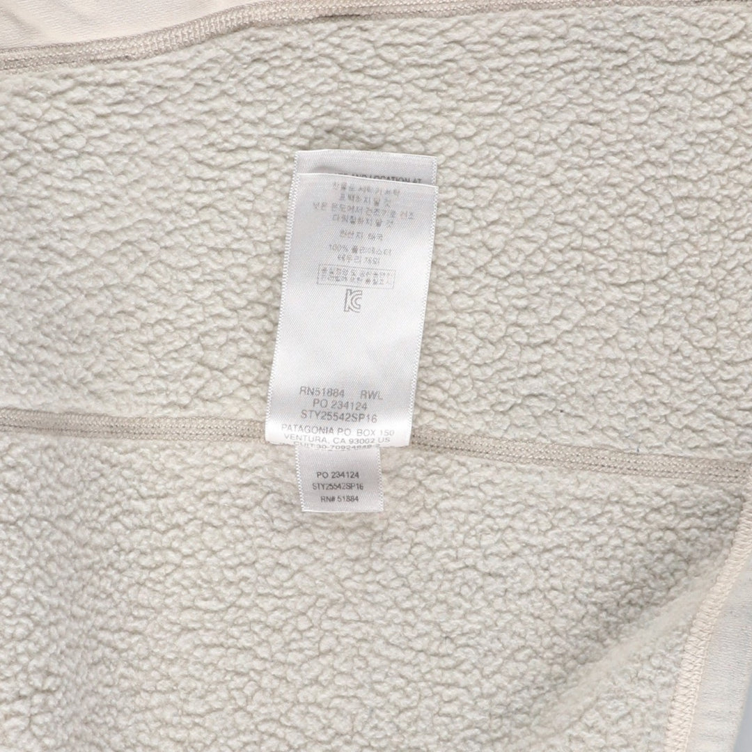 Patagonia Better Sweater Jacket 25542SP16 Fleece Jacket, Women's Size L polyester ivory Vintage Second Hand