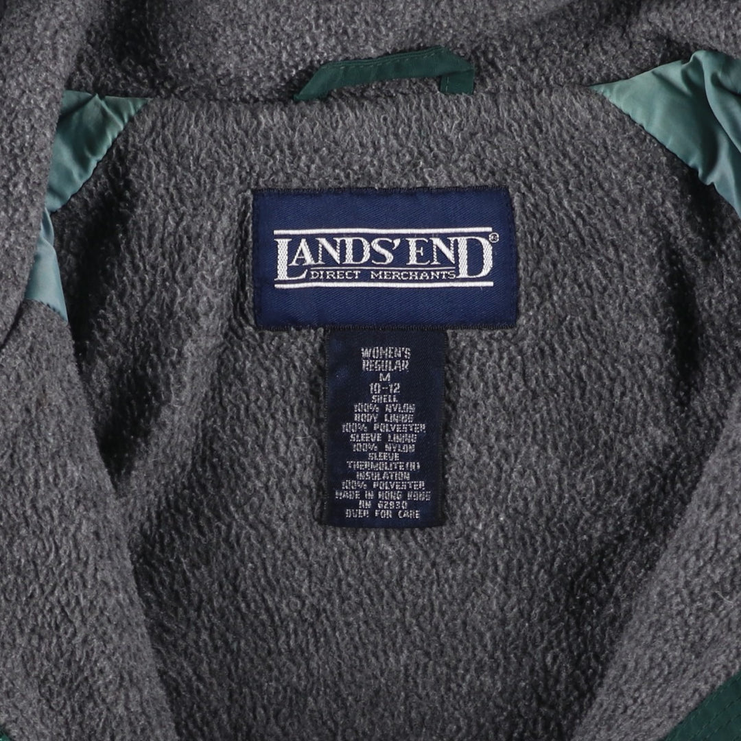 Vintage 80s-90'S Lands' End padded fleece jacket, women's size M Nylon green type Vintage Second Hand