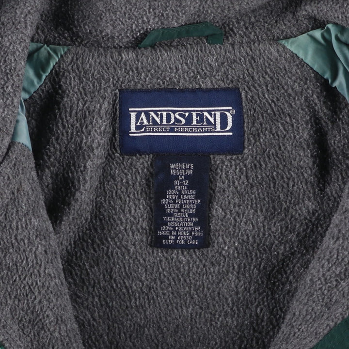 Vintage 80s-90'S Lands' End padded fleece jacket, women's size M Nylon green type Vintage Second Hand