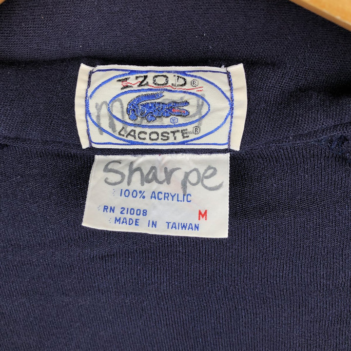 Vintage 70s-80'S Lacoste IZOD Jersey Track Jacket, Men's Size Medium acrylic navy blue type Vintage Second Hand