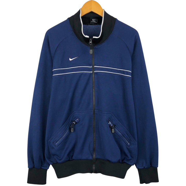 00'S Nike NIKE TEAM Jersey Track Jacket Men's L size polyester navy blue type Vintage Second Hand