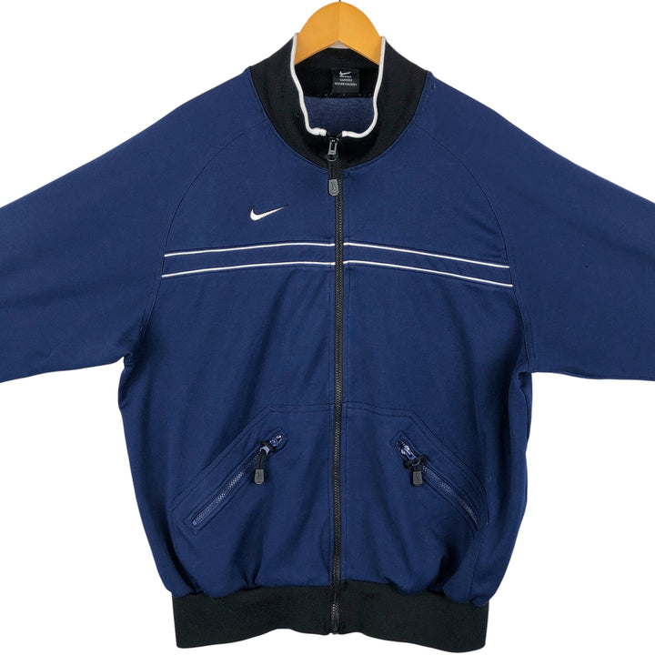 00'S Nike NIKE TEAM Jersey Track Jacket Men's L size polyester navy blue type Vintage Second Hand