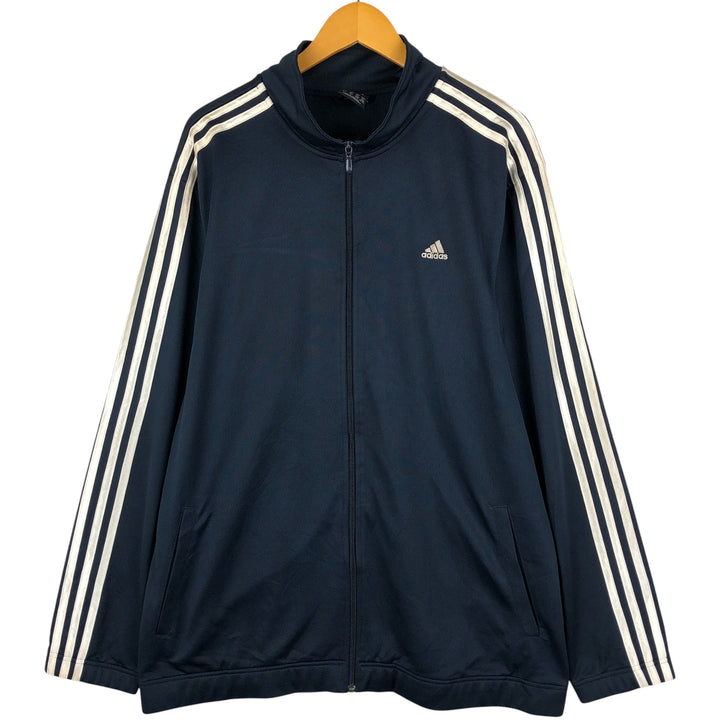 00'S adidas jersey track jacket, men's XL size polyester navy blue type Vintage Second Hand