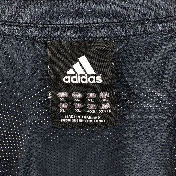 00'S adidas jersey track jacket, men's XL size polyester navy blue type Vintage Second Hand