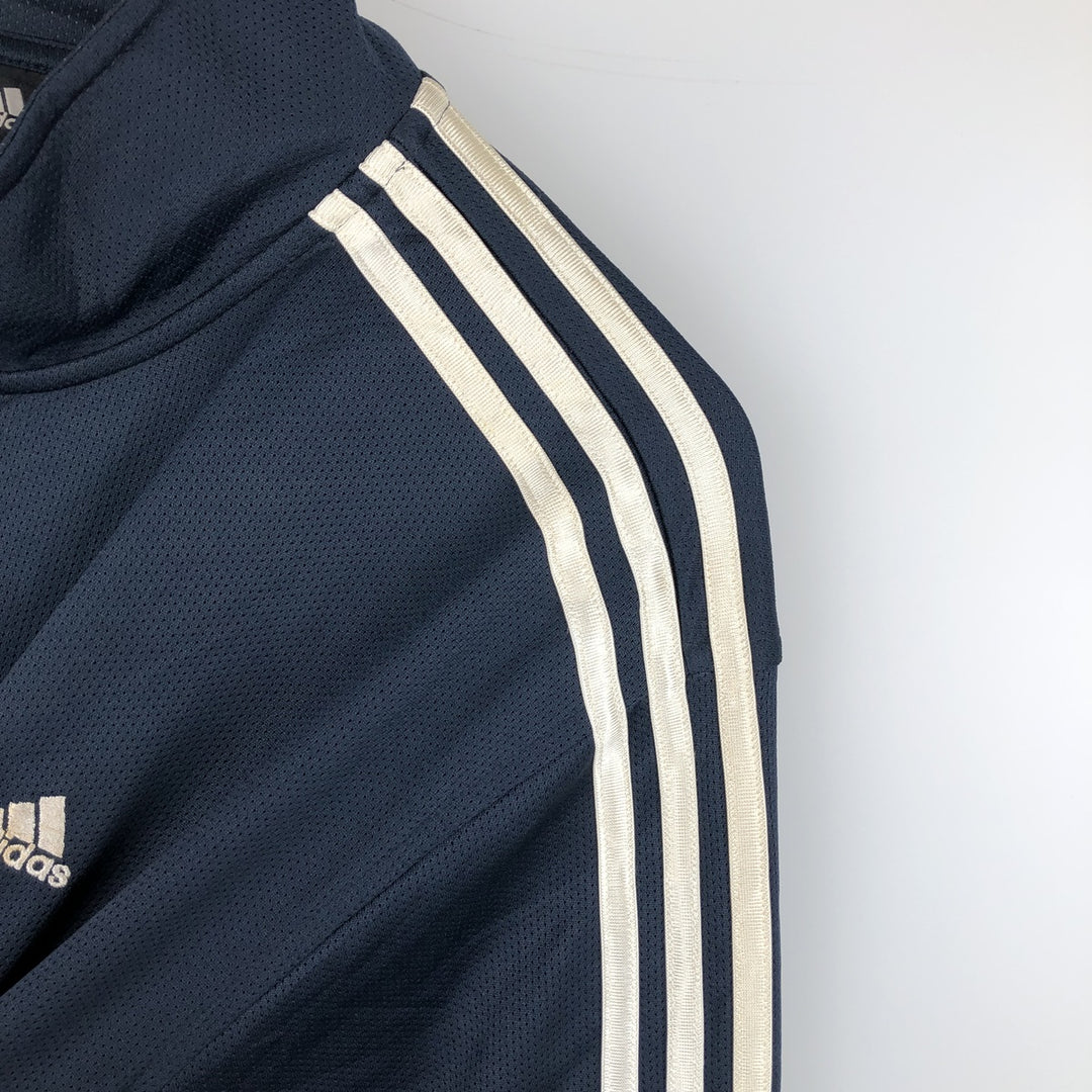 00'S adidas jersey track jacket, men's XL size polyester navy blue type Vintage Second Hand