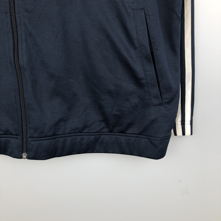 00'S adidas jersey track jacket, men's XL size polyester navy blue type Vintage Second Hand