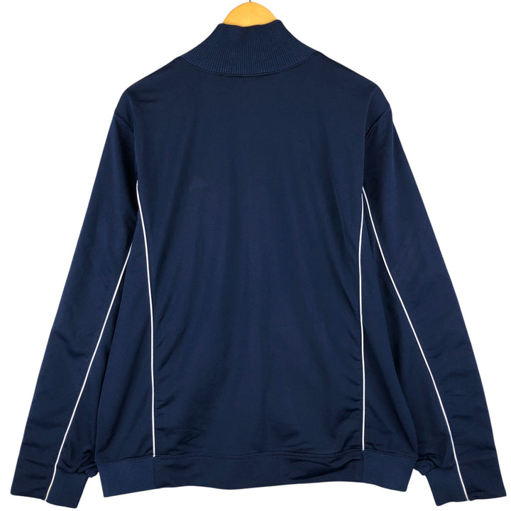00'S adidas jersey track jacket, men's size L polyester navy blue type Vintage Second Hand