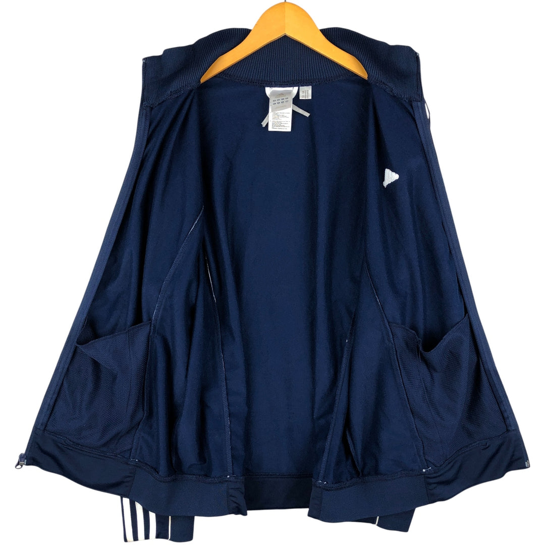 00'S adidas jersey track jacket, men's size L polyester navy blue type Vintage Second Hand