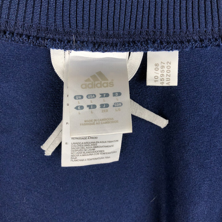 00'S adidas jersey track jacket, men's size L polyester navy blue type Vintage Second Hand
