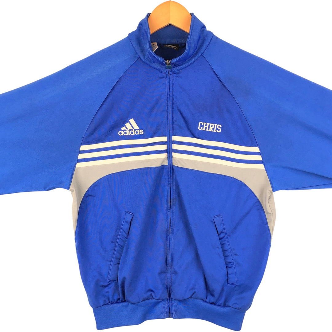 00'S adidas jersey track jacket, men's size L polyester blue type Vintage Second Hand