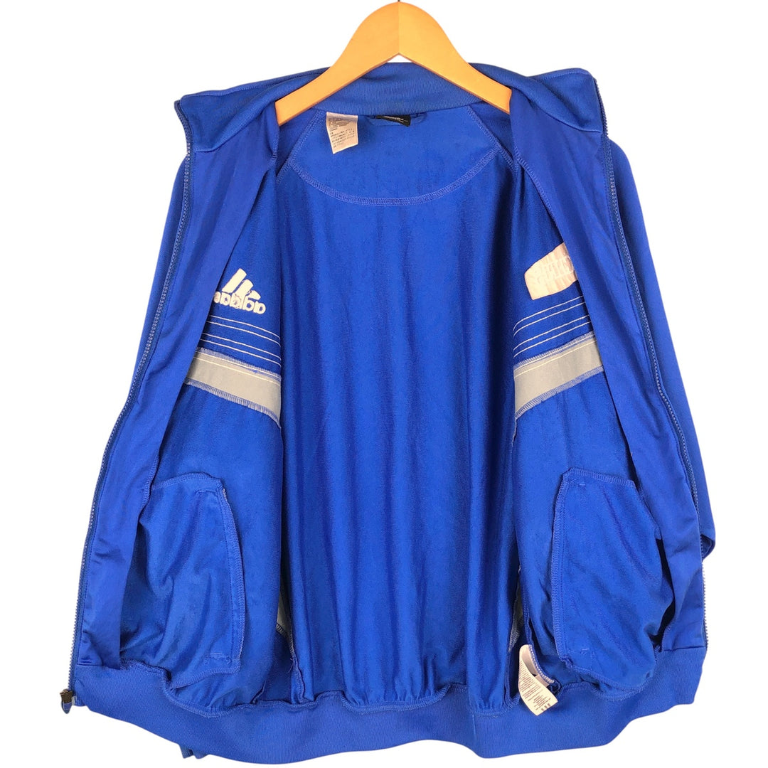 00'S adidas jersey track jacket, men's size L polyester blue type Vintage Second Hand