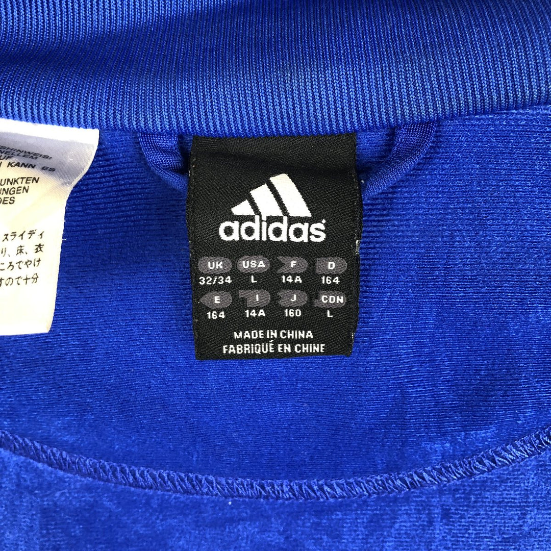 00'S adidas jersey track jacket, men's size L polyester blue type Vintage Second Hand