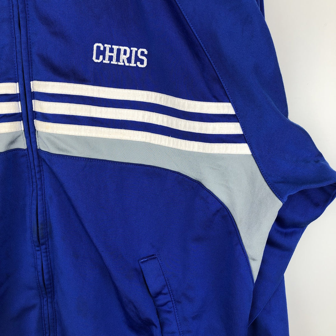 00'S adidas jersey track jacket, men's size L polyester blue type Vintage Second Hand