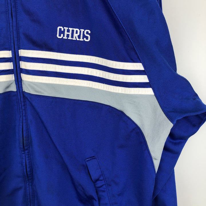 00'S adidas jersey track jacket, men's size L polyester blue type Vintage Second Hand