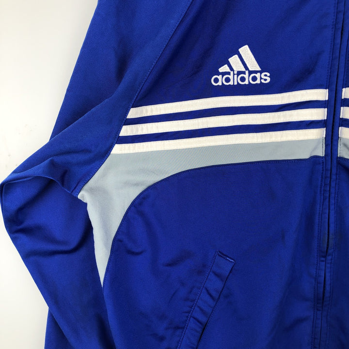 00'S adidas jersey track jacket, men's size L polyester blue type Vintage Second Hand