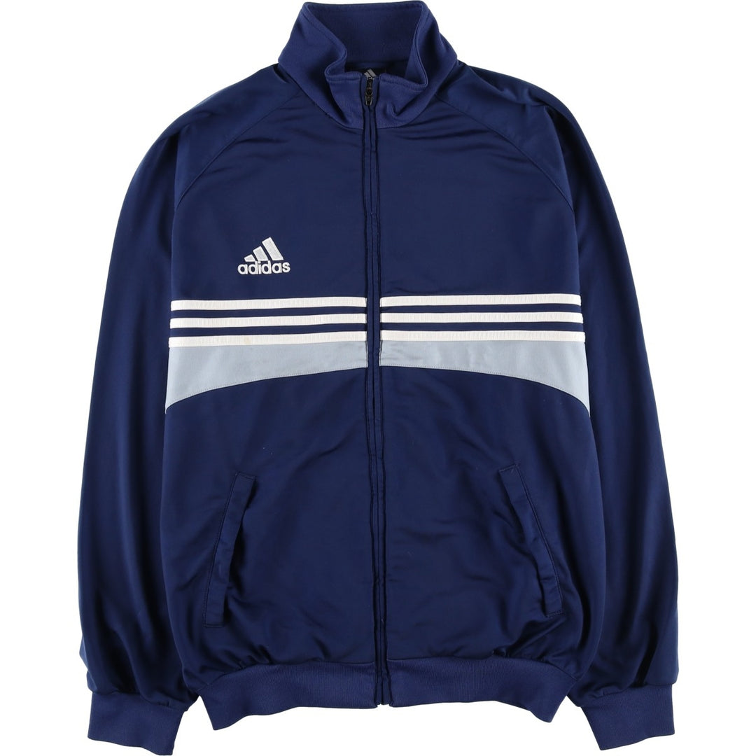 00'S adidas jersey track jacket, men's size L polyester Navy blue Vintage Second Hand