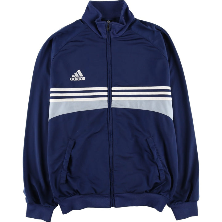 00'S adidas jersey track jacket, men's size L polyester Navy blue Vintage Second Hand