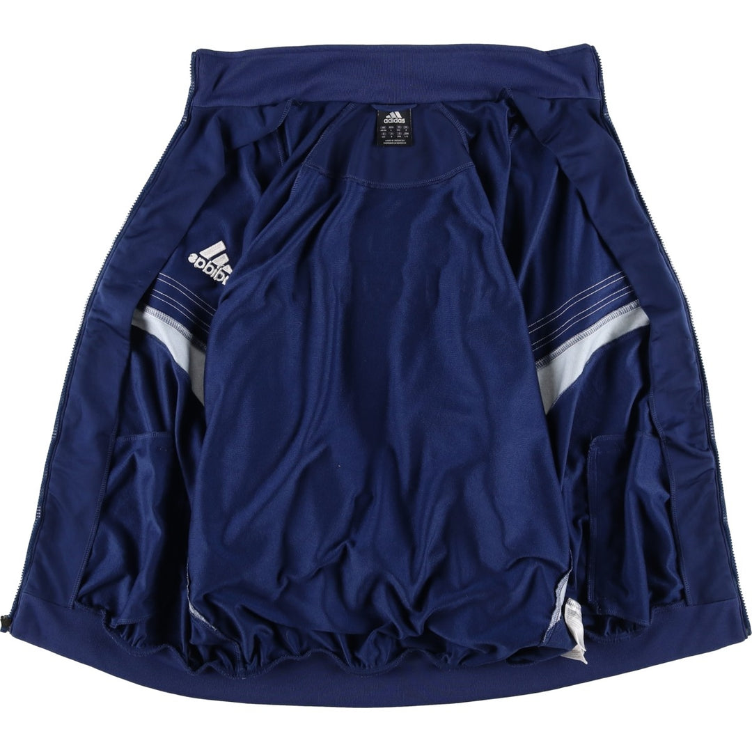 00'S adidas jersey track jacket, men's size L polyester Navy blue Vintage Second Hand