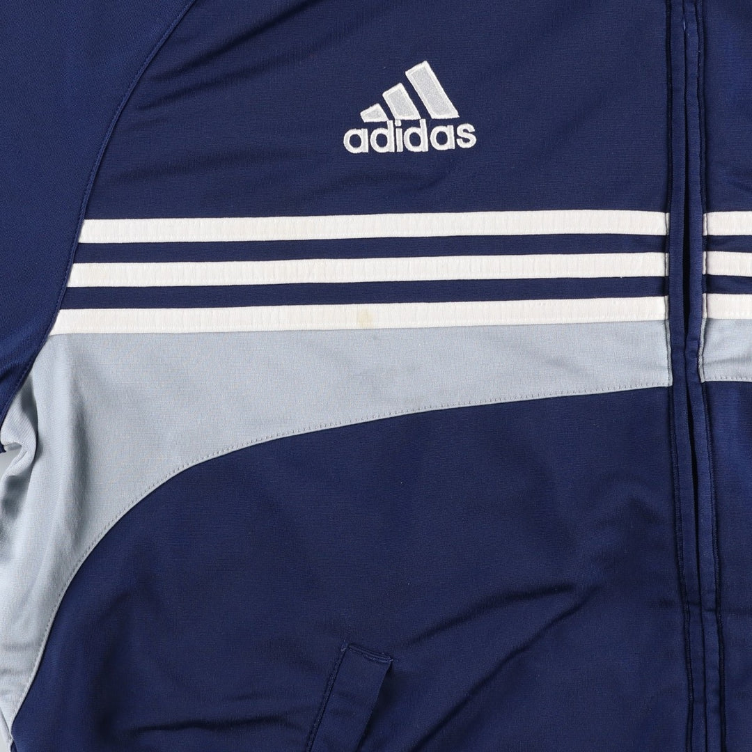 00'S adidas jersey track jacket, men's size L polyester Navy blue Vintage Second Hand