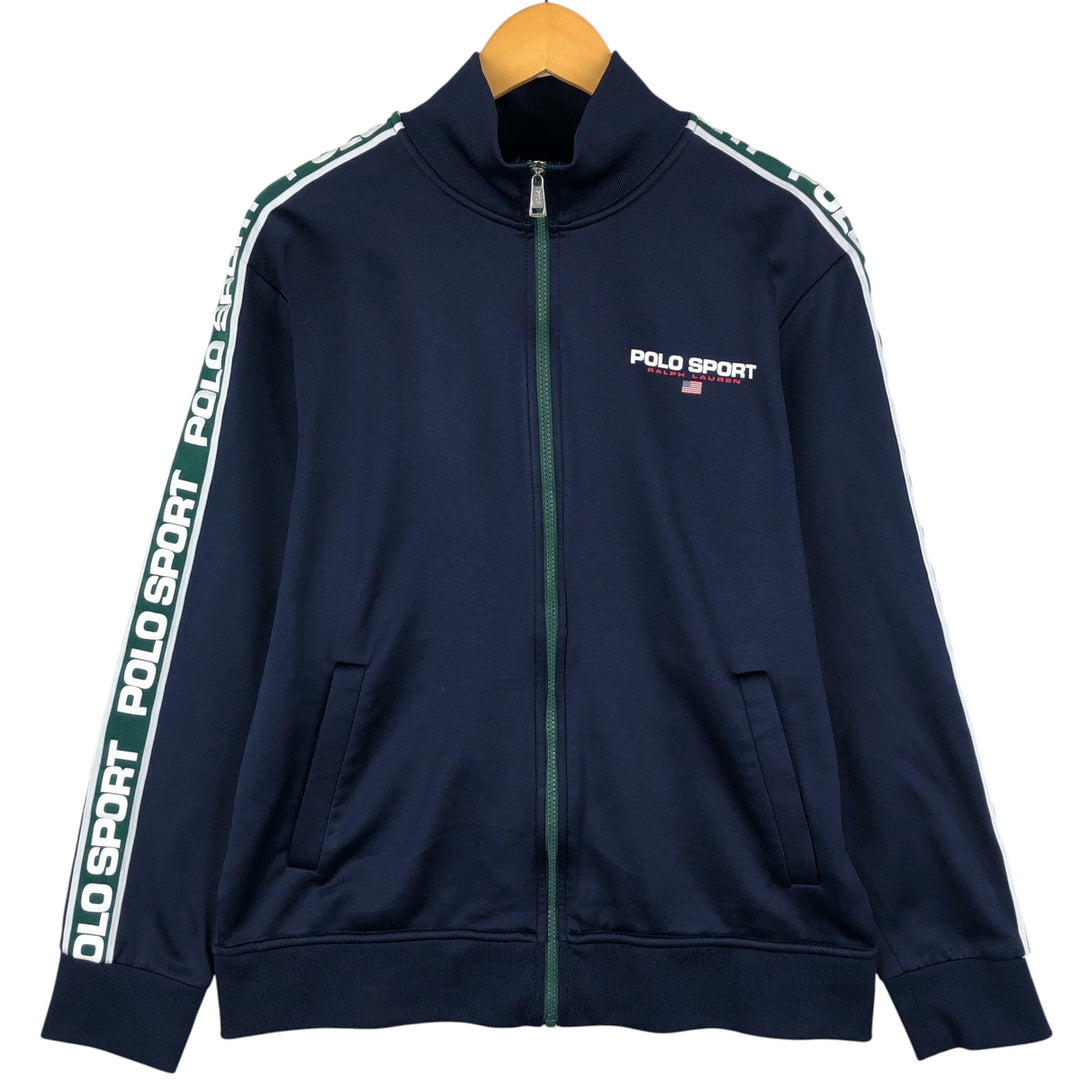 Ralph Lauren POLO SPORT Men's Track Jacket, Size L polyester navy blue type Vintage Second Hand