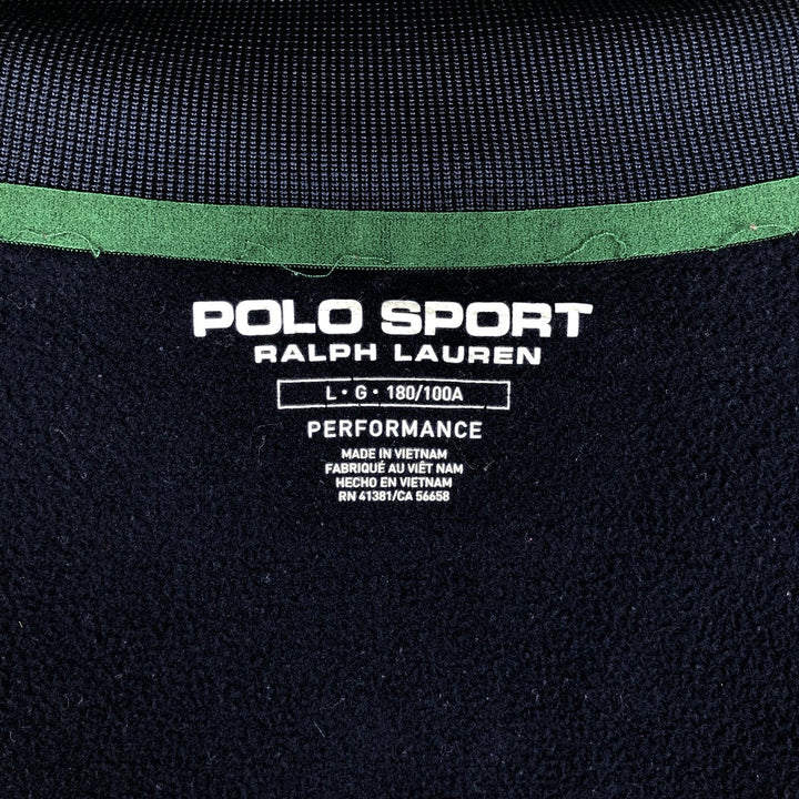 Ralph Lauren POLO SPORT Men's Track Jacket, Size L polyester navy blue type Vintage Second Hand