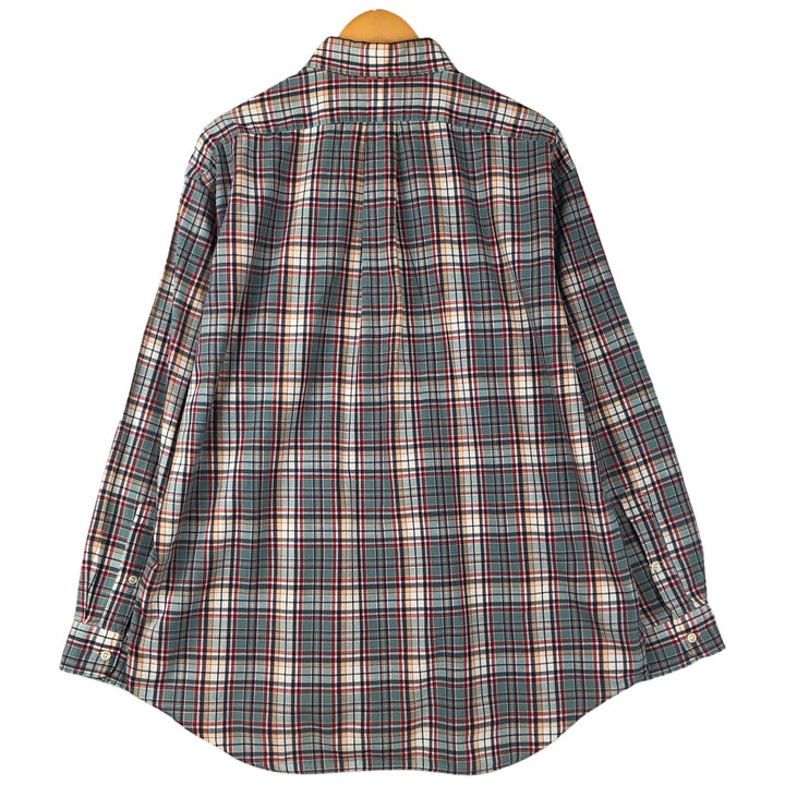 Ralph Lauren BLAKE long sleeve button down check shirt, men's size L cotton Mint green Vintage Second Hand