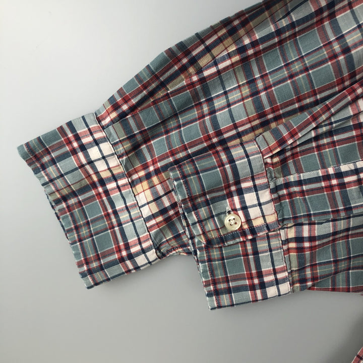 Ralph Lauren BLAKE long sleeve button down check shirt, men's size L cotton Mint green Vintage Second Hand