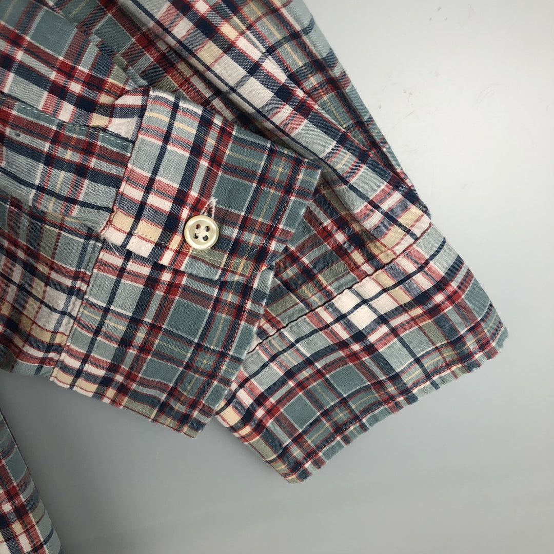 Ralph Lauren BLAKE long sleeve button down check shirt, men's size L cotton Mint green Vintage Second Hand