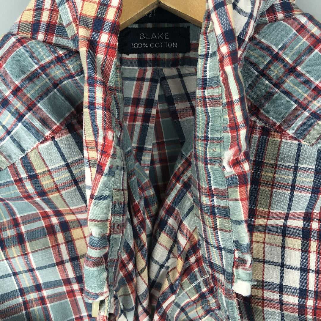 Ralph Lauren BLAKE long sleeve button down check shirt, men's size L cotton Mint green Vintage Second Hand