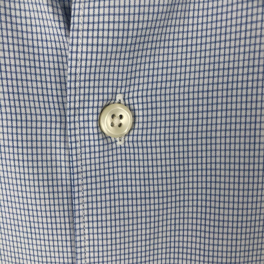 Ralph Lauren POLO by Ralph Lauren CRANE long-sleeved cotton check shirt, men's size XL cotton blue type Vintage Second Hand