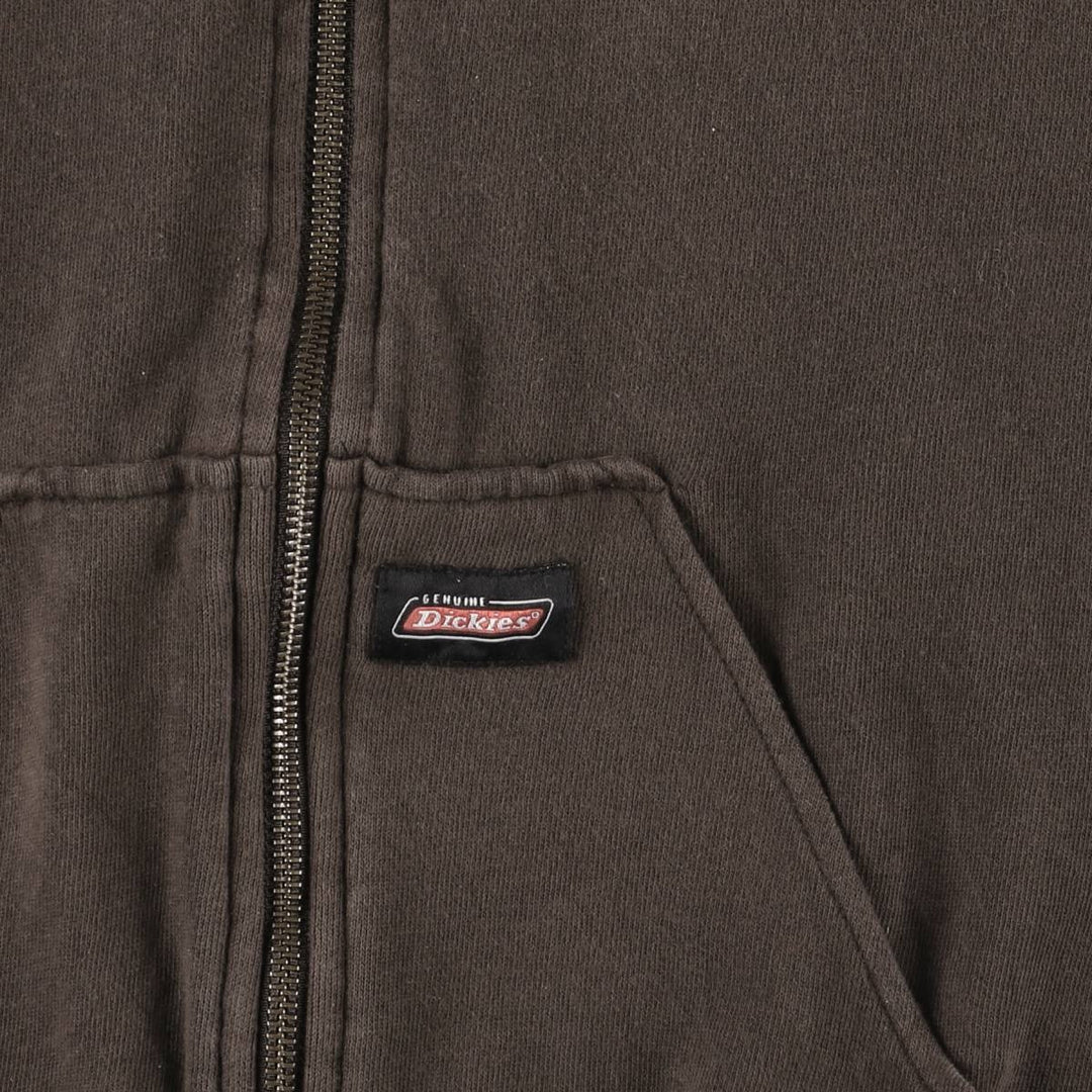 Dickies Sweat Full Zip Hoodie Men's M Size cotton beige type brown Vintage Second Hand
