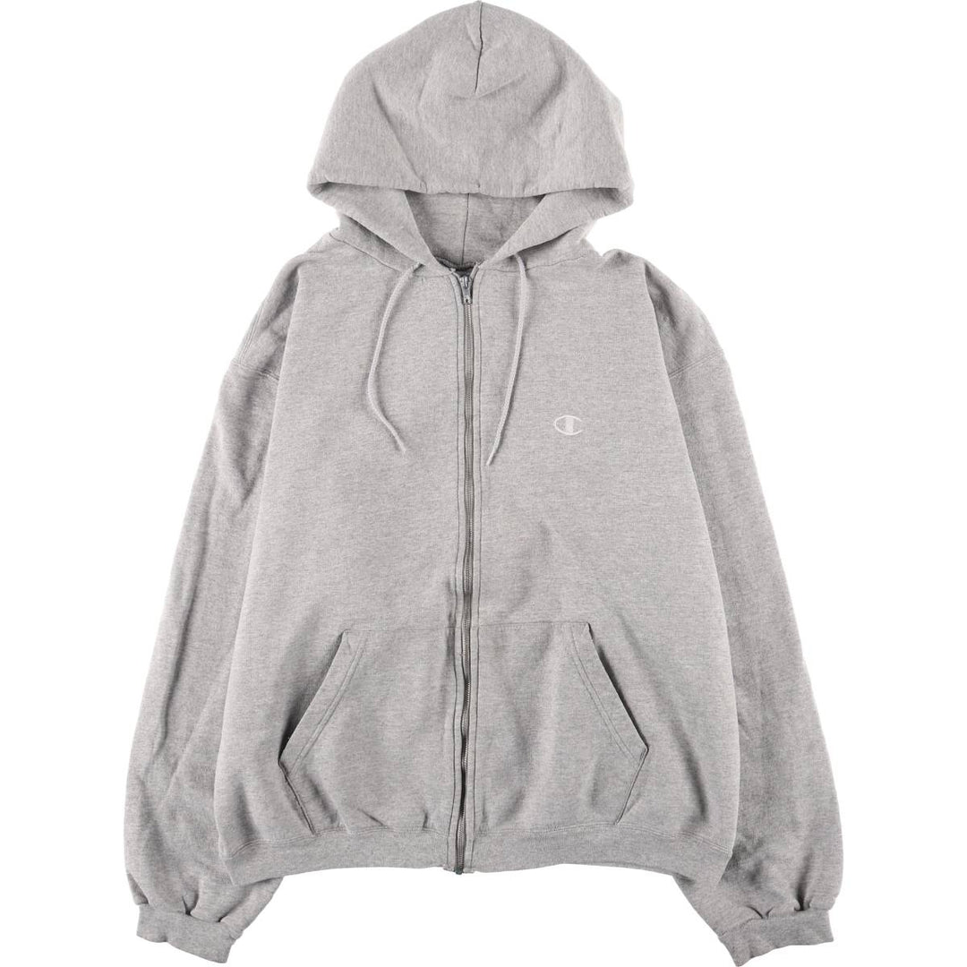 2000'S Champion Sweatshirt Full Zip Hoodie Men's XXL unclear gray type Vintage Second Hand